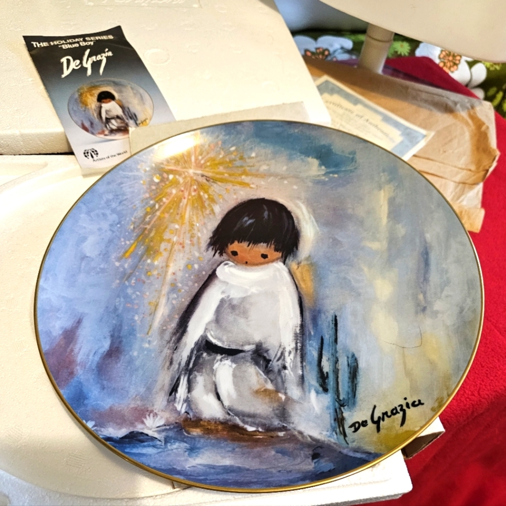 Vintage 1982 DeGrazia Blue Boy Collector Plate
